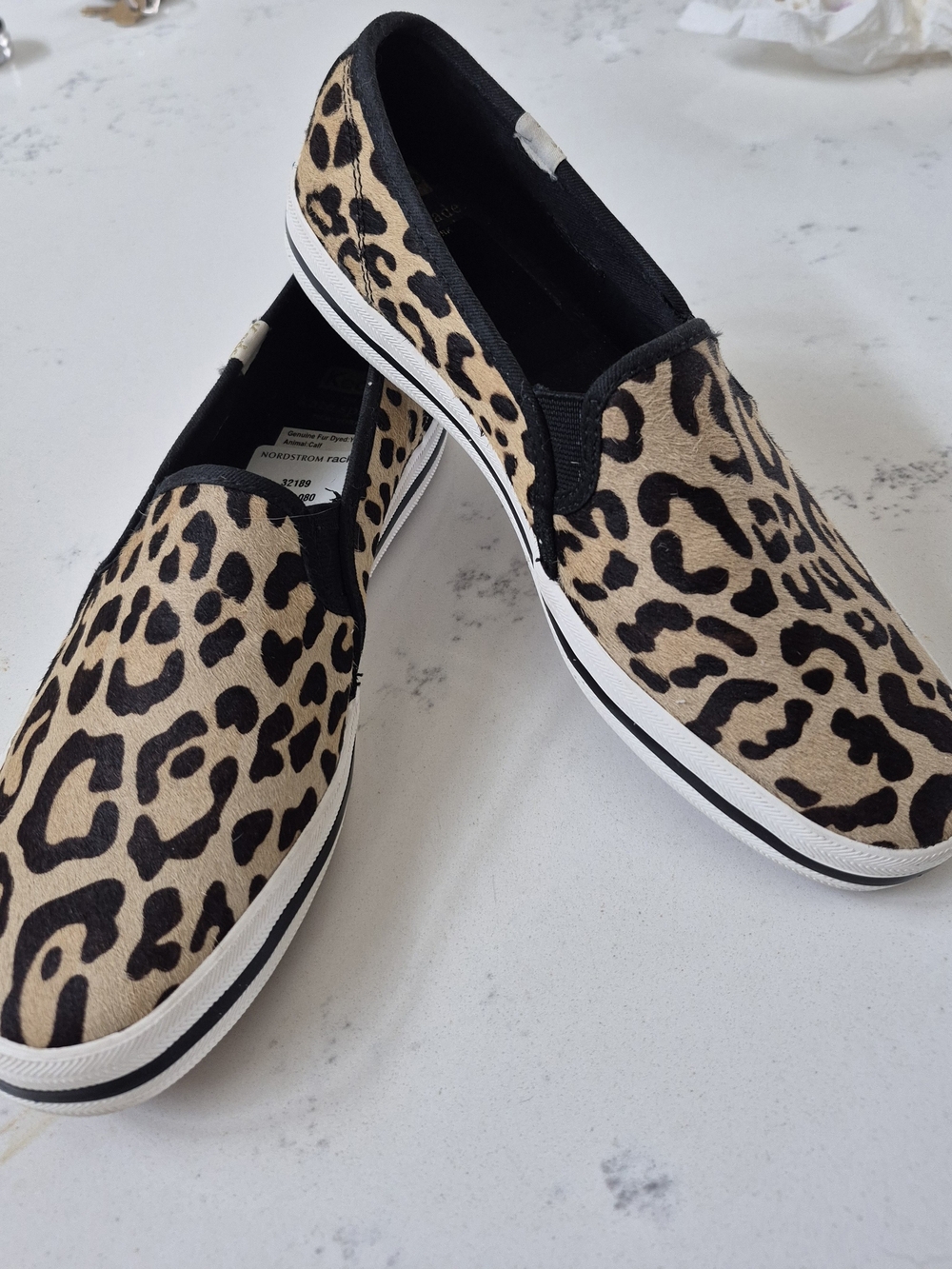Keds Leopard Slip-On Sneakers - Tan & Black